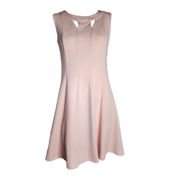 ENFOCUS STUDIO Solid All Pink Textured Sleeveless Pullover Dress Womens Size 6 - Picture 1 of 6